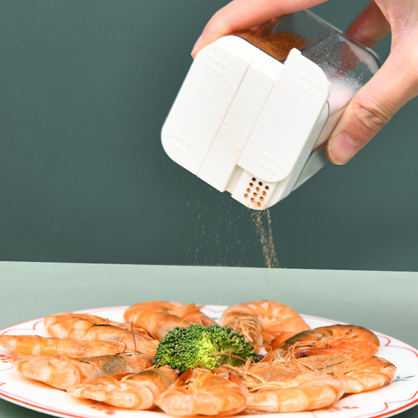 4 i 1 plast salt- och pepparshaker - Krydddispenser med justerbara hål Transparenta resor, kryddask Kryddor för campinghem