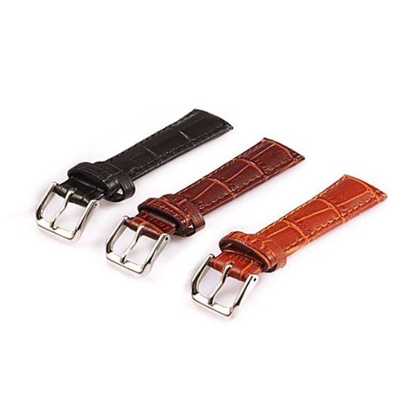 Klockarmband, läder, 20 mm, Mörkbrun Mörkbrun