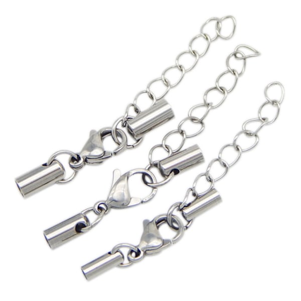 20 stk. Læder Snorende Klips Forbindelser med Hummer Klips End Caps Forlænger Kæde til DIY Smykkefremstilling Halskæder Armbånd