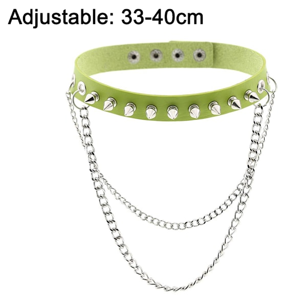 Punk goth metall spik nitar länk läder krage choker halsband