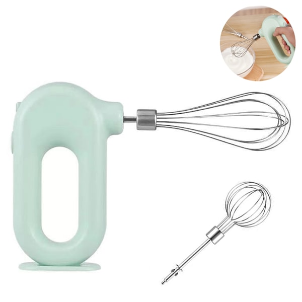 Kökshjälp stativ hand elektrisk liten mini sladdlös tårta mat bakning mixer whisker, visp mintgrön kökstillbehör handhållna hushållsblandare