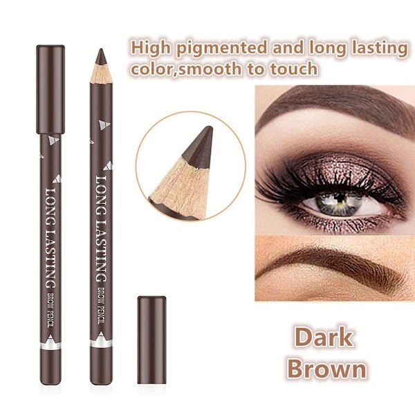 12 stk. Sorte Øjenbryn Eyeliner Blyanter Makeup Pen, Vandfast Øjenbryn Blyant, Langvarig Farve Øjenbryn Gel Pen, Øjenbryn Farveblyanter