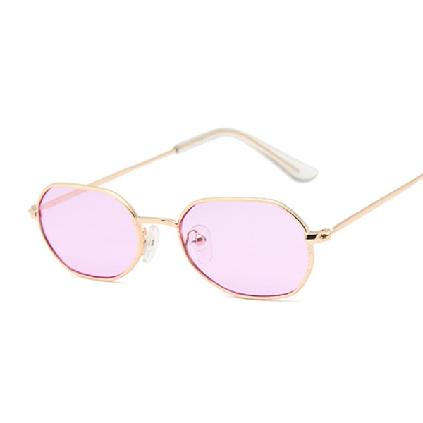 röd, märkesdesigner, vintage, ovala, solglasögon, kvinna, retro, UV400 GoldPurple