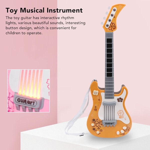 Barnens Simulerings Elektroniska Gitarr Multi-lägen Smart Gitarr Leksak Plast Barn Musikinstrument Gul