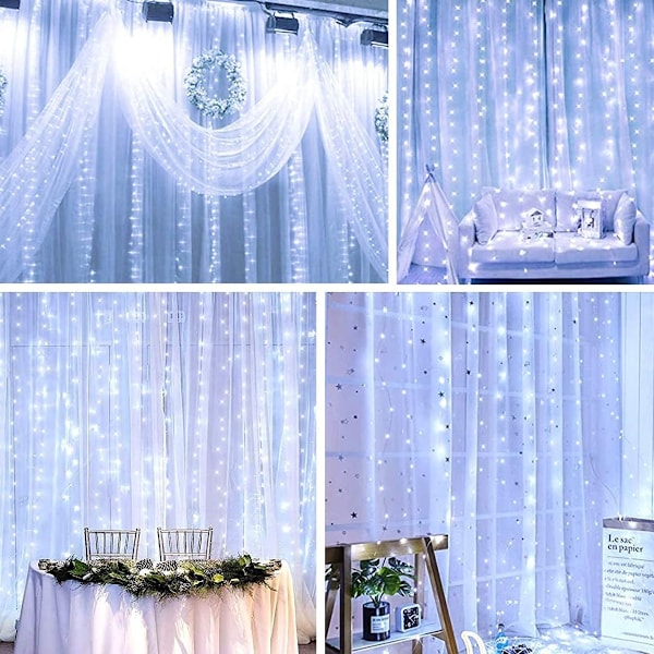 Strängljusgardin, USB -driven Fairy Lights för sovrumsvägg Party$Lights Idealisk för utomhusbröllopsinredning Flera färger$Gardinbelysning interiör