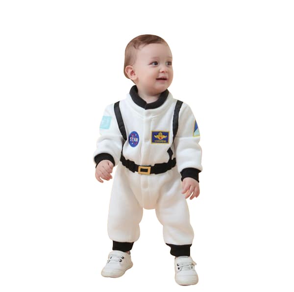 Astronautkostume til småbørn, rumdragt, heldragt til Halloween 90cm