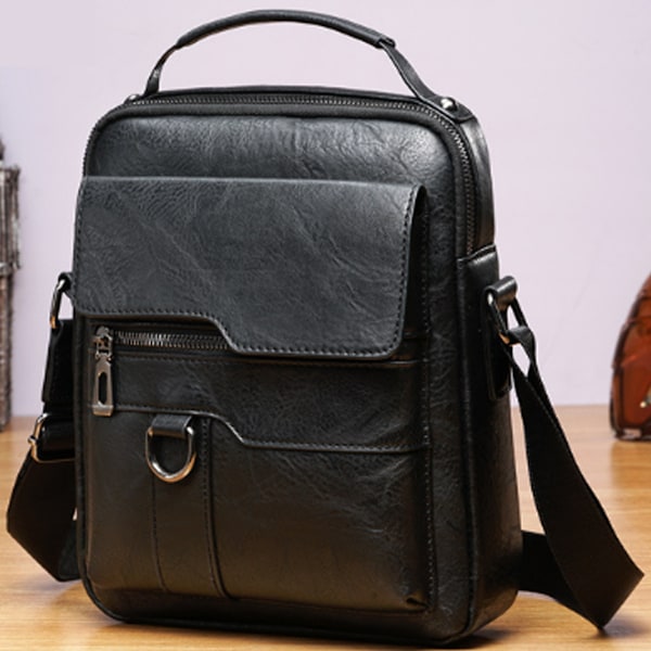 Liten axelväska för män i läder, crossbody, handväska, portfölj, messenger, reseväskor för iPad 9,7\", arbete, kontor, affärer, crossbody-väska