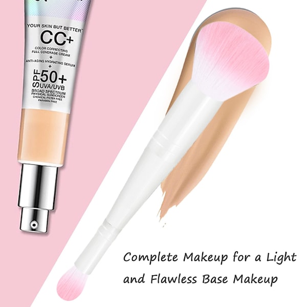 Foundationborste för flytande makeup Dubbelsidig foundationborste & concealerborste