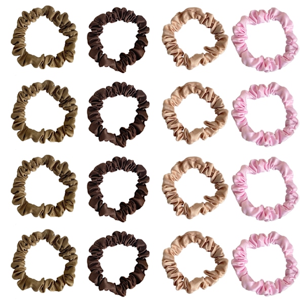 16 stk Satin Hårbånd for Søvn Natt Scrunchie, Hårtilbehør Hårtau Hodeplagg for Kvinner