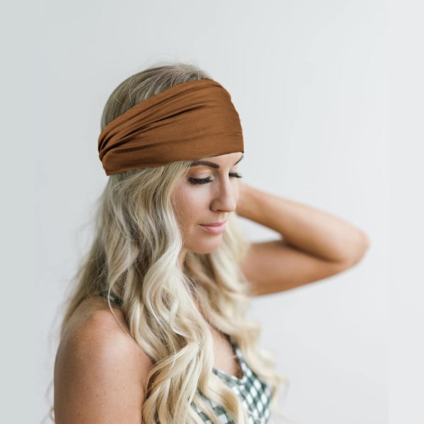 6 stk Hodebånd for Kvinner Boho Bredt Hodebånd Knutet Hode Wraps Turbaner Hårtilbehør