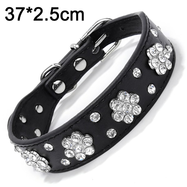 Rhinestone hundhalsband blommigt rhinestone inlagt med läder glänsande kristalldiamanter