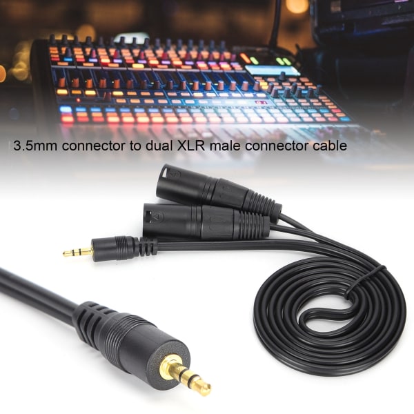 Mikrofonkabel 3,5 mm kontakt till dubbla XLR hane adapter Interconnect Patch Cord