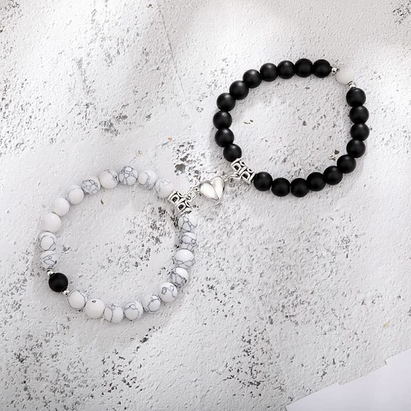 Matchande par armband för par pojkvän hjärta magnet ömsesidig attraktion evig kärlek