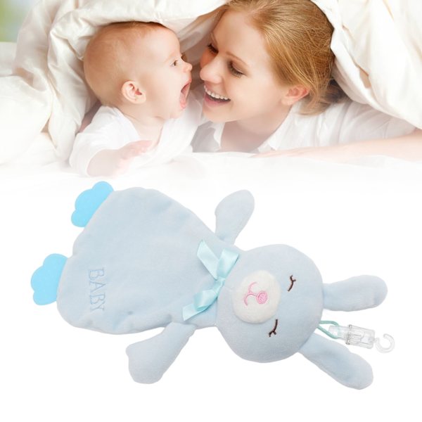 Baby Säkerhetsfilt Mjuk Ljus Färg Multifunktionell Spädbarns Komfort Handduk för Baby Över 3 Månader Blå Kanin