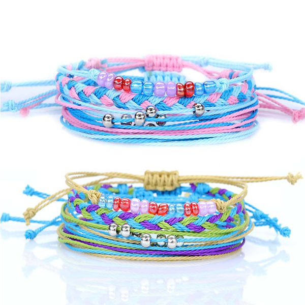 Ankelkjede for kvinner, vanntette ankelkjeder, snor-armbånd for jenter, justerbart vennskapsarmbånd