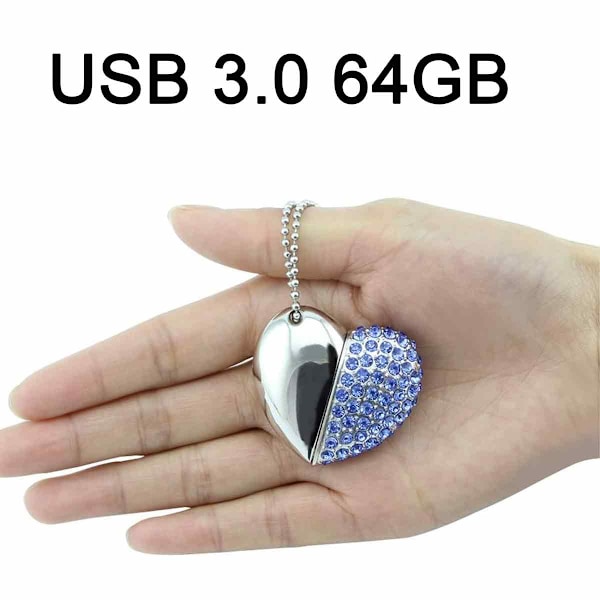 Kreativ Hjerteformet USB Flash Drive 64 GB