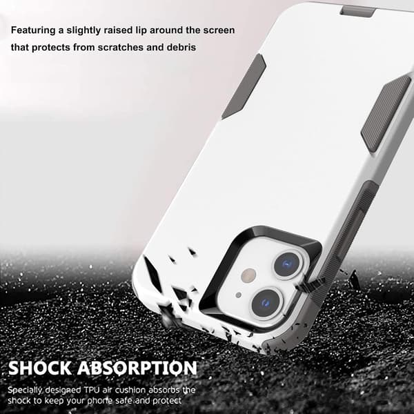 Etui til iPhone-serien – Designet for iPhone 12-etui og iPhone 12 Pro-etui, Førsteklasses støtsikkert fallbeskyttelsesetui for 6,1 tommer (iPhone Whit[TT] White iPhone 12/12Pro