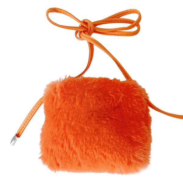 Fluffy Crossbody Veske for Jenter, Myk Plysjveske