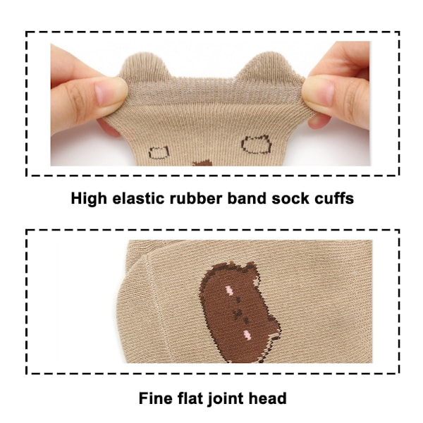 Bebisflickor halkfria strumpor små barn kam bomullsstrumpor baby tecknade strumpor baby halkfria crewneck strumpor