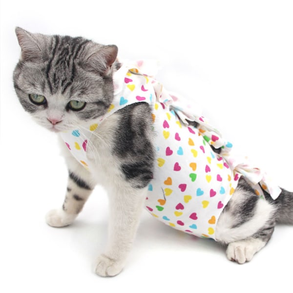 1 st tryckta modell katt kastrering/sterilisering dräkt Katt postoperativ dräkt avvänjningskläder Andningsbara husdjurskläder