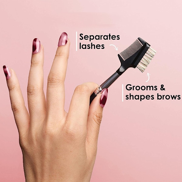 Brynborste & Fransformare med 3 Olika Spoolie-Borstar, för att Separera Fransar, Eliminera Mascara-Klumpningar och Forma och Styla Brynen