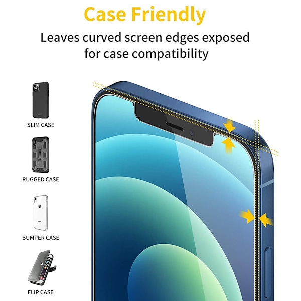2-delars set - lämplig för iPhone X/Xs - härdat glas skärmskydd
