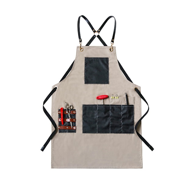 Förkläde - Frisör Salong - Justerbar med Fickor - Bekväm för Sommar - Unisex