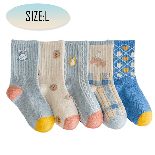 5 par Baby Princess söta halkfria strumpor babyflicka knähöga strumpor