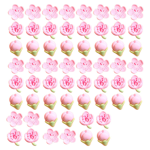 60 stk Harpiks Blomster Flatback Knapper til DIY Hårklip Hårbånd Scrapbooking Pynt