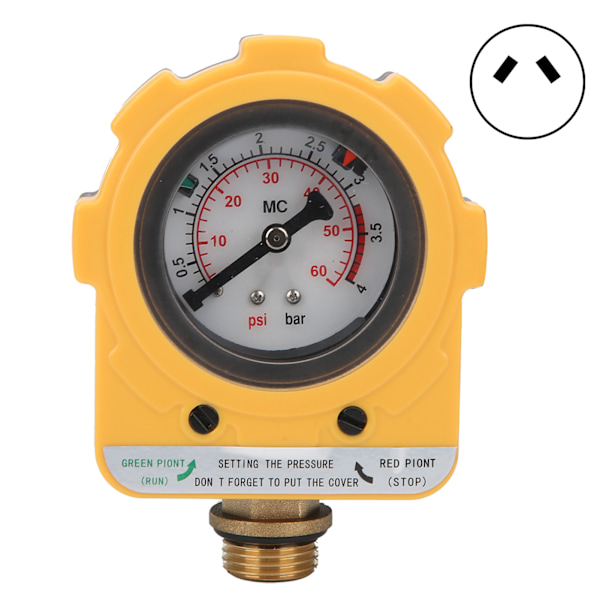 Vandpumpe Automatisk Trykregulator med NPT4 Gevind 1500W 30A 0‑60psi E04‑1500AU Stik AC220V