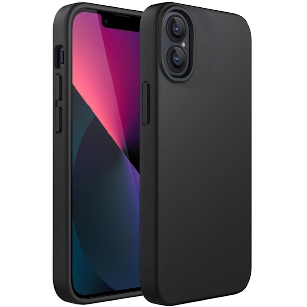 iPhone 16, Silikon Skal, Matt, Svart