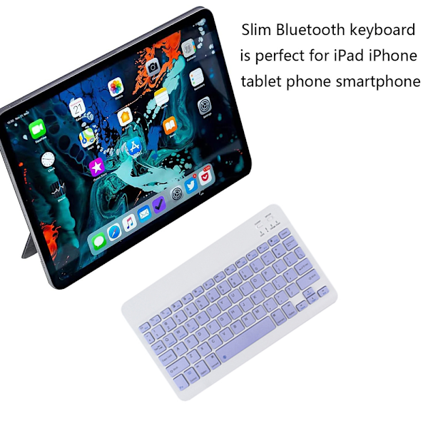 Ultra-tynn Bluetooth-tastatur Bærbar Mini Trådløst Tastatur Oppladbar for iOS Android Windows - 10 tommer