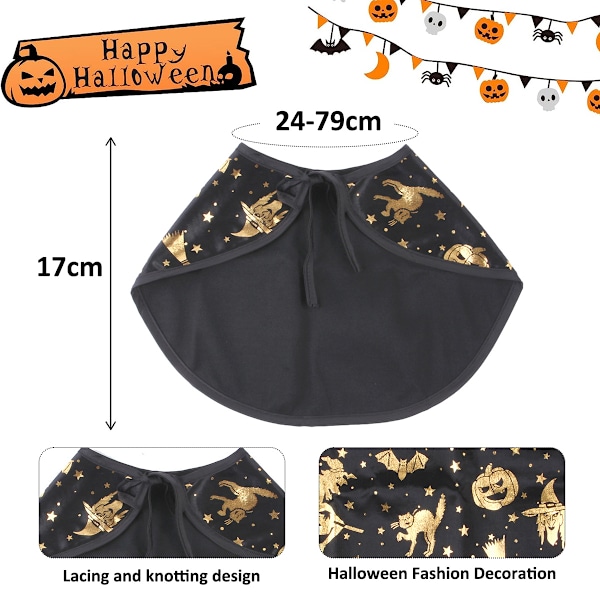 2 Sæt Halloween Trykte Heksekappe Sæt Halloween Kæledyrs Tøj Hund Kat Hat Spooky Smykker