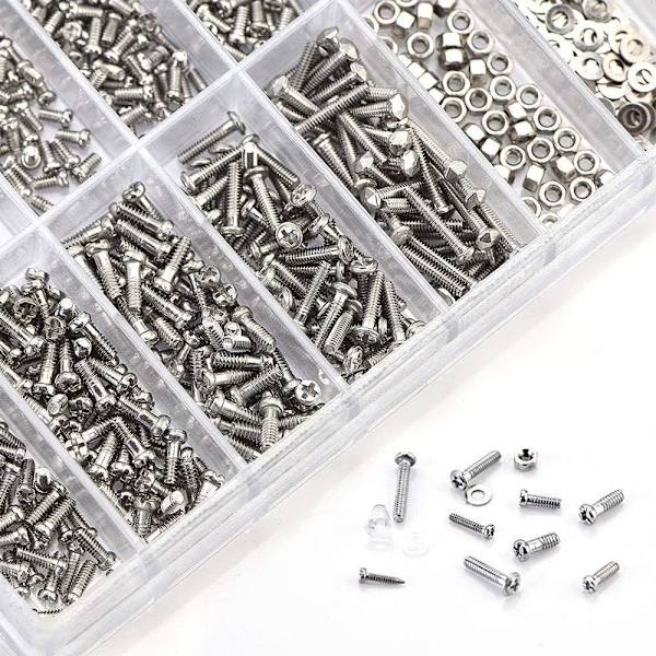 Glasögonreparationssats, Universellt sortiment av glasögonskruvar och muttrar