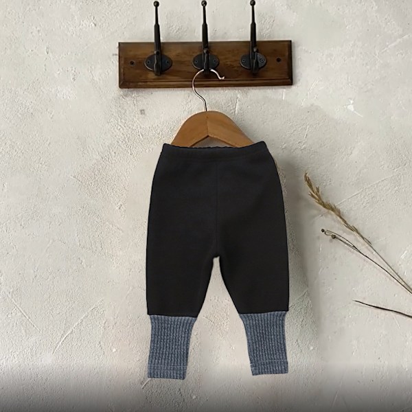 Bebisens extra tjocka varma fleecebyxor, höst- och vinterplysch-leggings (svart)