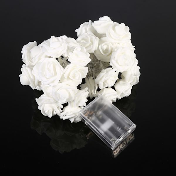 LED Roseblomst Lyslenke Julebryllup Fest Hagedekorasjon (Blandet Farge 5m)
