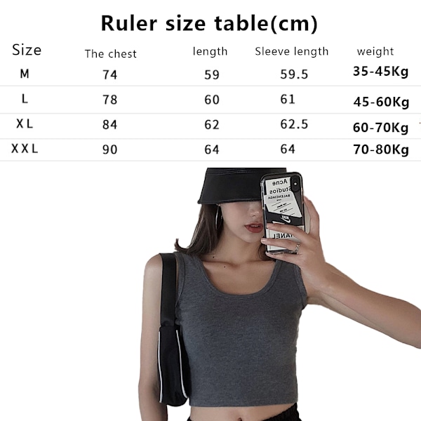 Dam Sleeveless Skjorta Sidokrympt Scoop Neck Basic Crop Tank Top