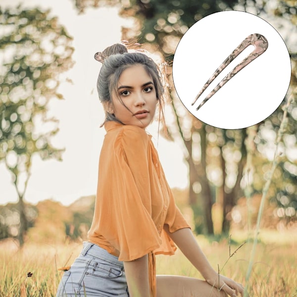 4 stycken franska U-formade hårnålar, U-formade hårklämmor U-pinnar för kvinnor och flickors frisyrer