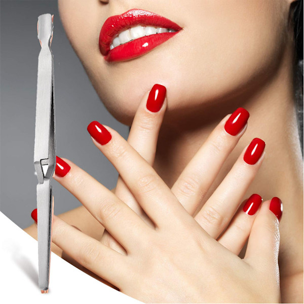 2 stycken nagelklämverktyg Nagelbands-pusher Formnings-pincett Multifunktionell nagelkonst-klämma för manikyr
