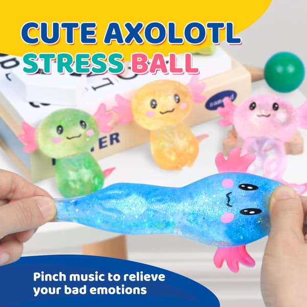 8-pak langsomt stigende stressbold, søde Axolotl Fidget-legetøj til børn og voksne