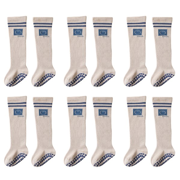 6 Par Strømper med Striber og Antislip til Børn (Drenge og Piger)