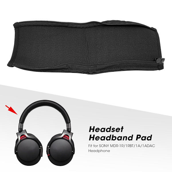Ersättningsdelar för huvudbandsstråle till hörlurar, Sony MDR‑1R/1RBT/1A/1ADAC, svart