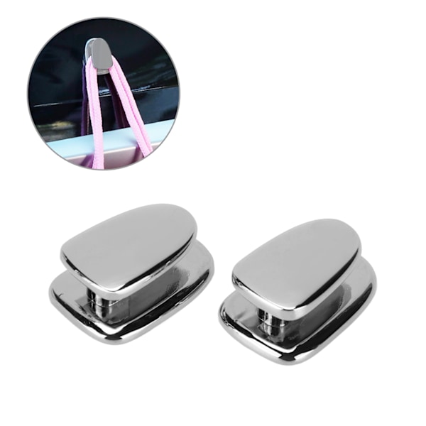 2 stk Bilkrok Mini Henger Sinklegering Multifunksjonell Oppbevaringsholder for Handlepose Nøkkel USB-kabel Hodetelefoner Sølv