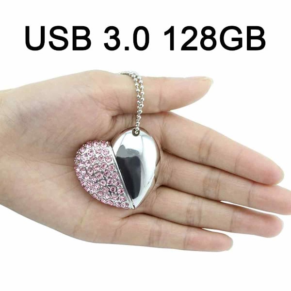 Kreativ hjerteformet USB-minnepinne 128 GB