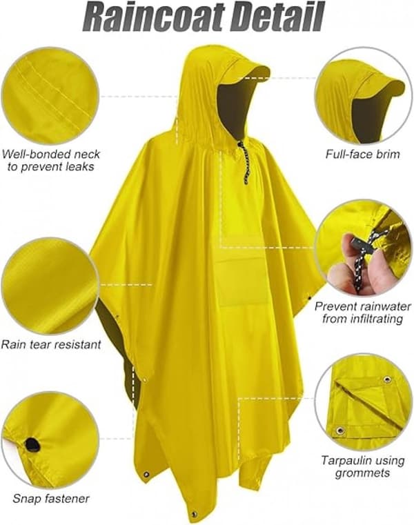 Poncho - Raincoat - Waterproof - Quick-drying - Breathable - Portable - Tear-resistant - Foldable - Lightweight - Reusable