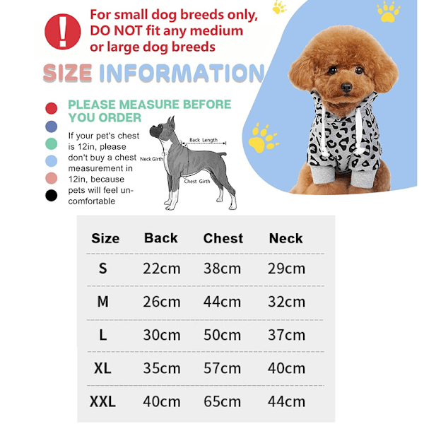 Hundegenser med hette og lue i leopardmønster, lett hundegenser for valper, hundegenserantrekk, kattebekledning