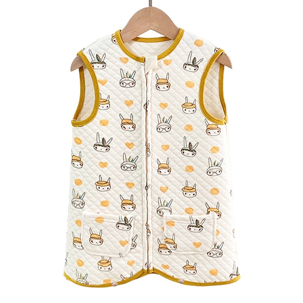 Efterårs- og vinterbaby bomulds-onesie pyjamas ærmeløs sovepose børns tynd bomuldsvest