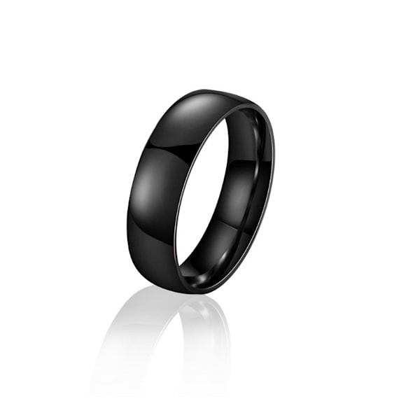 6 mm titanring, slät kupol, högglanspolerad, bekväm passform, bröllopsband, storlek 9-12