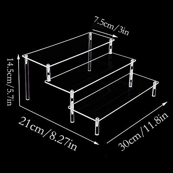Akryl Riser Klar Display Stand Cologne Organizer 3 Niveauer Til Legetøj