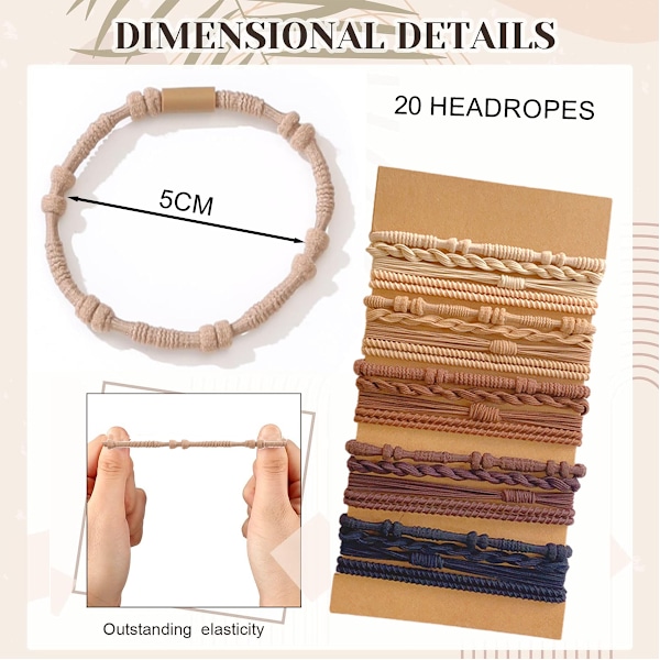 Boho-inspirerat hårband för kvinnor, söt armbandshårband, passar för tjockt hår/hästsvans